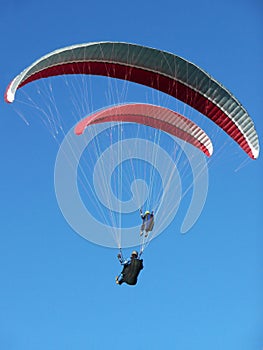 Two paragliders paragliding