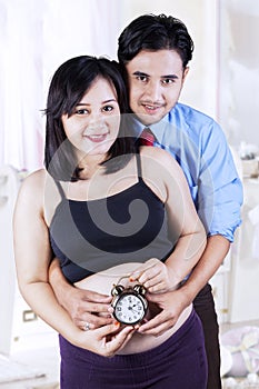 Two parents waiting childbirth