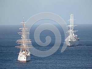 Two passenger ships in Admiralty Bay.