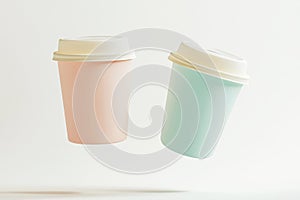 Coffee Cups: Pink and Blue