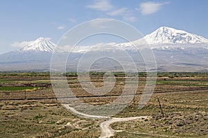 Two peaks of the Mount Ararat, Armenia