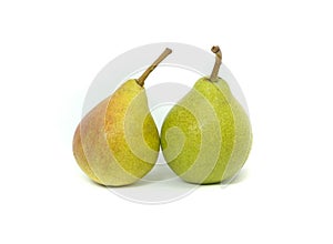 Two pears on white