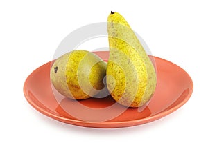 Two Pears on Plate