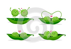 Two peas in a pod. Vector illustration photo