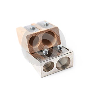 Two pencil sharpeners isolated