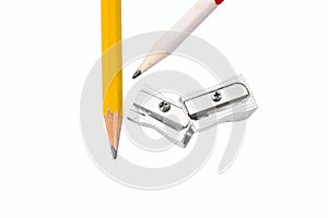 Two pencils and two sharpeners