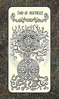 Two of pentacles. The Magic Gate tarot card