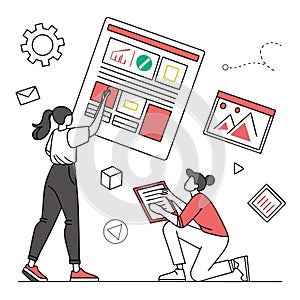 Team collaborating on website design and development project