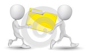 Two people carried a folder
