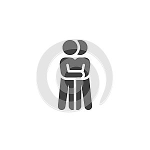 Two people hugging vector icon