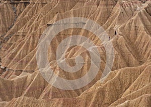 Two people in the passage of the deer in the desert of the Bardenas