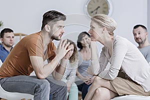 Two people during psychotherapy
