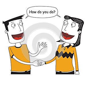 Two people shaking their hands