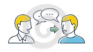 Two People Talking Conversation Speech Bubbles Vector, vector design Generative AI
