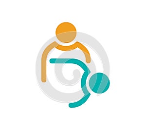 Two People logo linked. People team logo vector