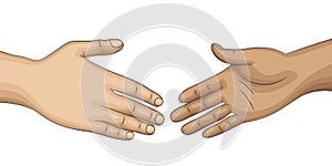 Two people want tu shake hands. photo