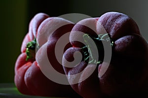 Two Pepper with frost on the surface