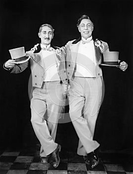 Two performers posing after a dance photo