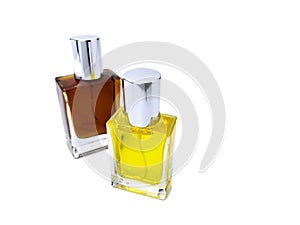 blank brown and yellow perfume bottles