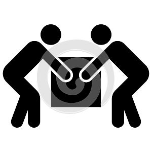 Two person lift Symbol Sign Isolate on white Background