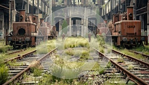 discovering an abandoned trainyard - generated by AI