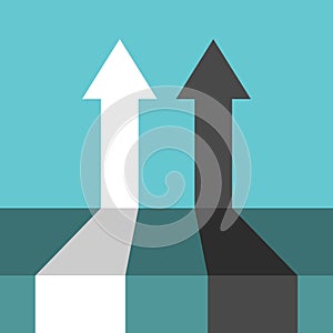 Two perspective arrows, competition