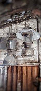 Two petromax lamps photo