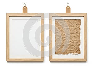 Two picture frames isolated on white background