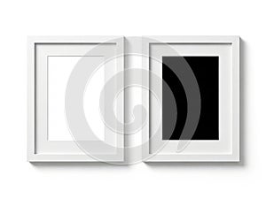 Two picture frames isolated on white background