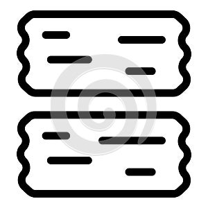 Two pieces of adhesive tape icon, outline style