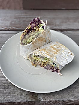 Two pieces of breakfast roll