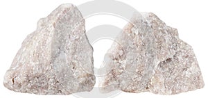 Two pieces of Dolomite mineral stone isolated photo