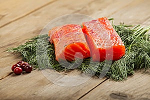 Salty salmon with cranberry