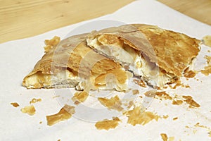 two pieces of traditional cheese pie