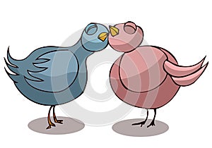 Two Pigeons in Love.