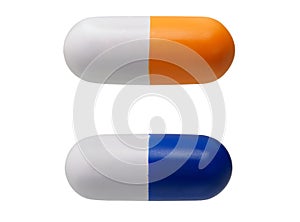 Two pill shaped anti-stress toys