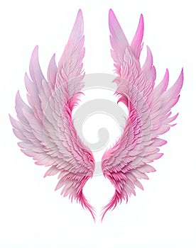 two pink angel wings
