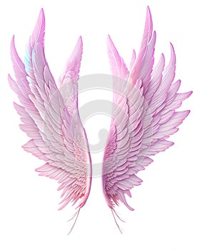 two pink angel wings