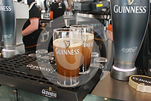 Two pints of beer served at The Guinness Brewery