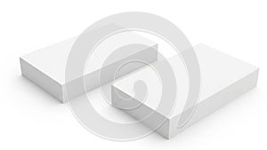 Two plain rectangular blocks positioned side by side on a flat surface