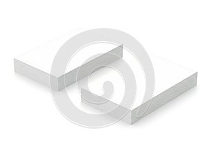 Two plain white rectangular blocks side by side