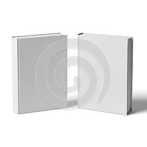 Two plain white rectangular objects standing upright