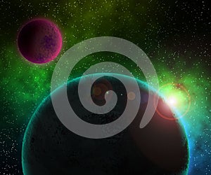 Two Planets Cosmic Background