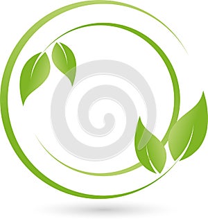 Two plants, leaves, wellness and naturopathic logo photo