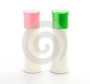 Two Plastic Bottle On White Background Isolated