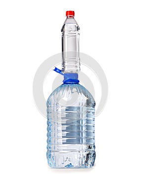 Two plastic water bottles