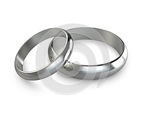 Two platinum wedding rings