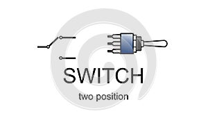 Two position switch icon and symbol