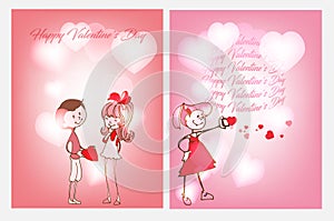 Two postcards for Valentine`s Day