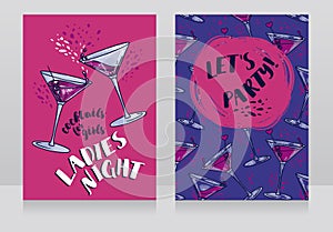 Two posters for ladies night party